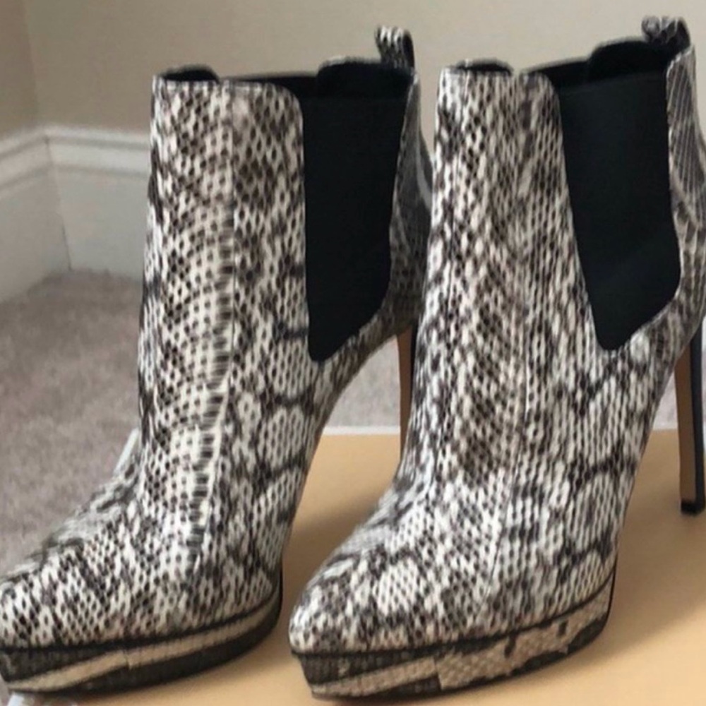 Michael Kors Genuine Snakeskin Animal Print Platform Boots